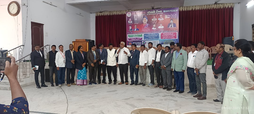 Professionals networking at a stall
